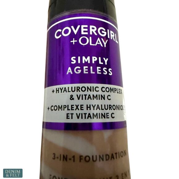 Covergirl + Olay Simply Ageless 3-in-1 Foundation 250 Creamy Beige 1oz NEW - Picture 6 of 7
